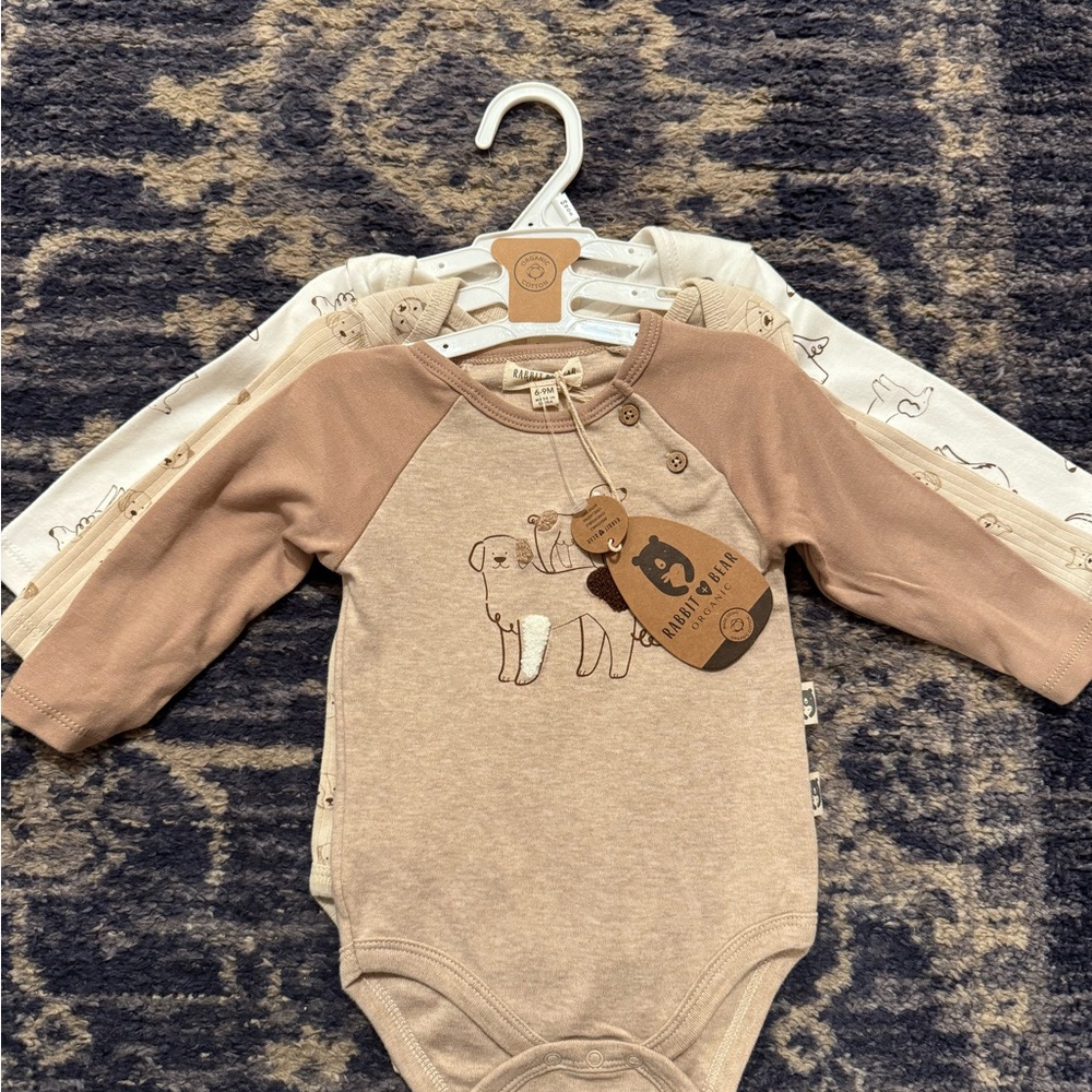 3 Brown and Cream Kids One Pieces
